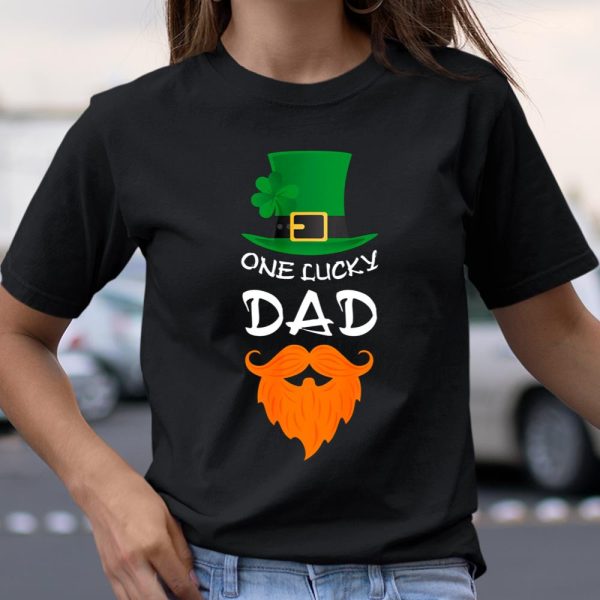 Mens One Lucky Dad Shirt Saint St Patrick s Father Gifts T Shirt  Itees Global