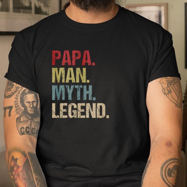 Mens Papa Man Myth Legend Shirt Daddy Father Gift T Shirt  Itees Global