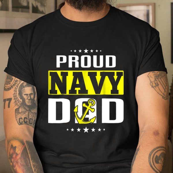 Mens Proud US Navy Dad T Shirt Army Military Father T Shirt  Itees Global