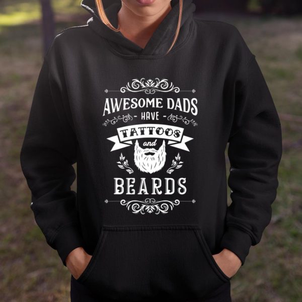 Mens Tattoo Dad Gift Awesome Dad Shirt Bearded Father T Shirt  Itees Global