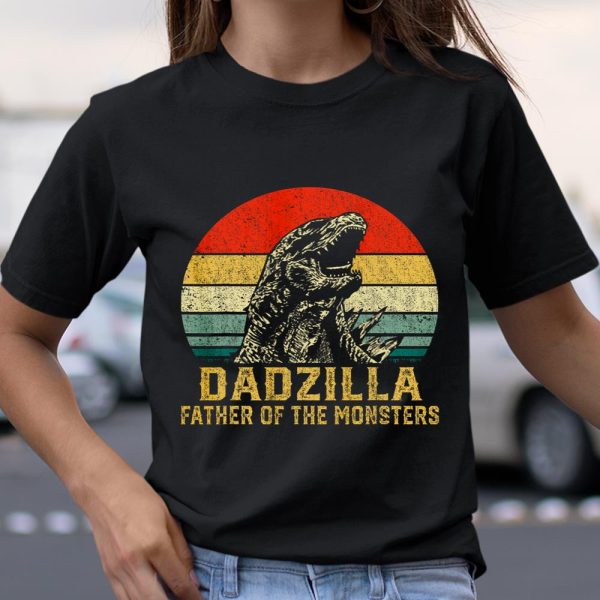 Mens Vintage Dadzilla Father Of The Monsters Shirt Funny T Shirt  Itees Global