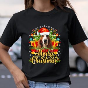 Merry Christmas Basset Hound Mom Dad Christmas T Shirt Itees Global 2