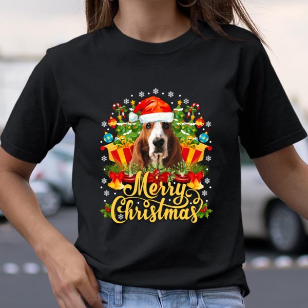 Merry Christmas Basset Hound Mom Dad Christmas T Shirt  Itees Global