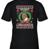 Merry Chrithmith Ugly Christmas Slouchy Off Shoulder Oversized Youth T-Shirt –