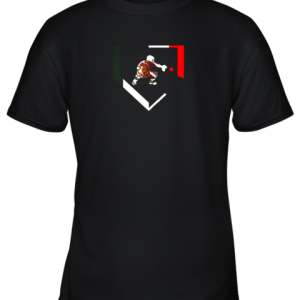 Mexico Baseball Catcher TShirt Mexican Flag Home Plate Youth T-Shirt –