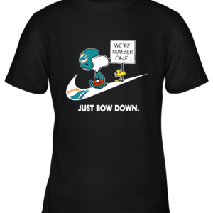 Miami Dolphins Are Number One – Just Bow Down Snoopy Youth T-Shirt –