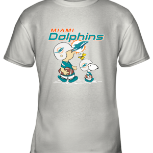 Miami Dolphins Let’s Play Football Together Snoopy NFL Youth T-Shirt –