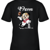 Mickey 49ers Taking The Super Bowl Trophy Football Youth T-Shirt –