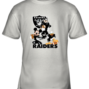 Mickey Donald Goofy The Three Oakland Raiders Football Shirts Youth T-Shirt –