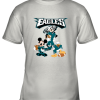 Mickey Donald Goofy The Three Philadelphia Eagles Football Shirts Youth T-Shirt –