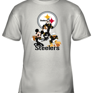 Mickey Donald Goofy The Three Pittsburgh Steelers Football Shirts Youth T-Shirt –
