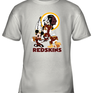 Mickey Donald Goofy The Three Washington Redskins Football Youth T-Shirt –