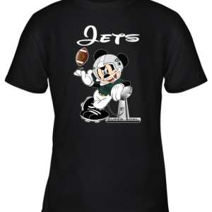 Mickey Jets Taking The Super Bowl Trophy Football Youth T-Shirt –