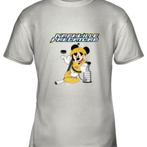 Mickey Nashville Predators With The Stanley Cup Hockey NHL Youth T-Shirt –