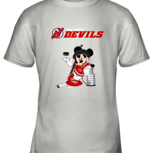 Mickey New Jersey Devils With The Stanley Cup Hockey NHL Youth T-Shirt –