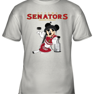 Mickey Ottawa Senators With The Stanley Cup Hockey NHL Youth T-Shirt –