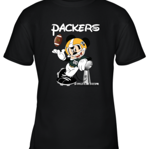Mickey Packers Taking The Super Bowl Trophy Football Youth T-Shirt –