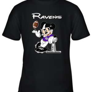 Mickey Ravens Taking The Super Bowl Trophy Football Youth T-Shirt –