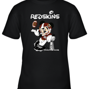 Mickey Redskins Taking The Super Bowl Trophy Football Youth T-Shirt –