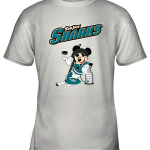 Mickey San Jose Sharks With The Stanley Cup Hockey NHL Youth T-Shirt –