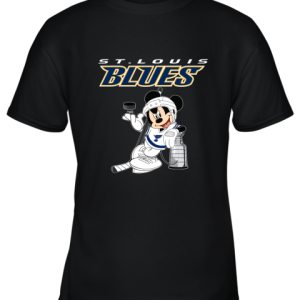 Mickey St. Louis Blues With The Stanley Cup Hockey NHL Youth T-Shirt –