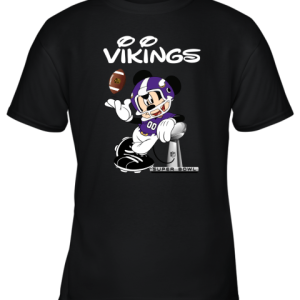 Mickey Vikings Taking The Super Bowl Trophy Football Youth T-Shirt –