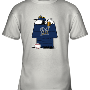 Milwaukee Brewers Snoopy And Woodstock Resting Together MLB Youth T-Shirt –