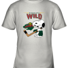 Minnesota Wild Ice Hockey Broken Teeth Snoopy NHL Youth T-Shirt –