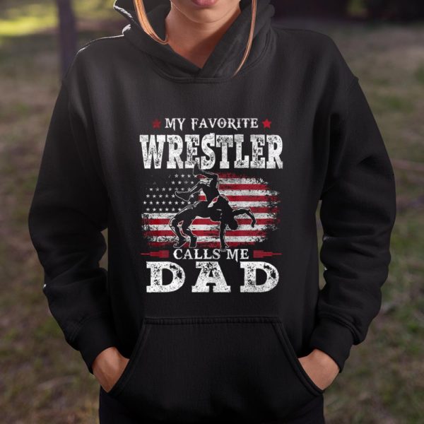 My Favorite Wrestler Calls Me Dad USA Flag Father Gift T Shirt  Itees Global