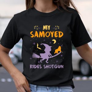 My Samoyed Rides Shotgun Halloween Dog Mom Dad Long Sleeve T Shirt.QRS9TKU8CG T Shirt  Itees Global