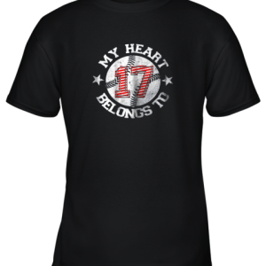 My heart belongs to #17 Baseball Softball Player Youth T-Shirt –