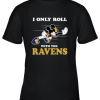 NFL Mickey Mouse I Only Roll With Baltimore Ravens Youth T-Shirt –