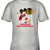 NHL Hockey Mickey Mouse Team Chicago Blackhawks Youth T-Shirt –