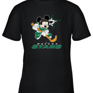 NHL Hockey Mickey Mouse Team Dallas Star Youth T-Shirt –
