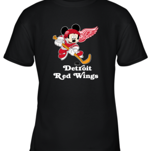 NHL Hockey Mickey Mouse Team Detroit Red Wings Youth T-Shirt –