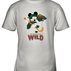 NHL Hockey Mickey Mouse Team Minnesota Wild Youth T-Shirt –