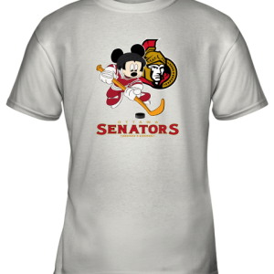 NHL Hockey Mickey Mouse Team Ottawa Senators Youth T-Shirt –