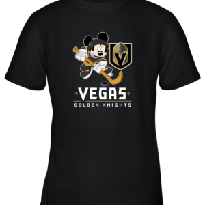 NHL Hockey Mickey Mouse Team Vegas Golden Knights Youth T-Shirt –