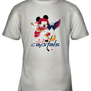 NHL Hockey Mickey Mouse Team Washington Capitals Youth T-Shirt –