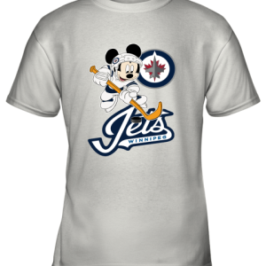 NHL Hockey Mickey Mouse Team Winniepg Jets Youth T-Shirt –