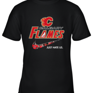 NHL Team Calgary Flames x Nike Just Hate Us Hockey Youth T-Shirt –