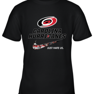 NHL Team Carilona Huricanes x Nike Just Hate Us Hockey Youth T-Shirt –