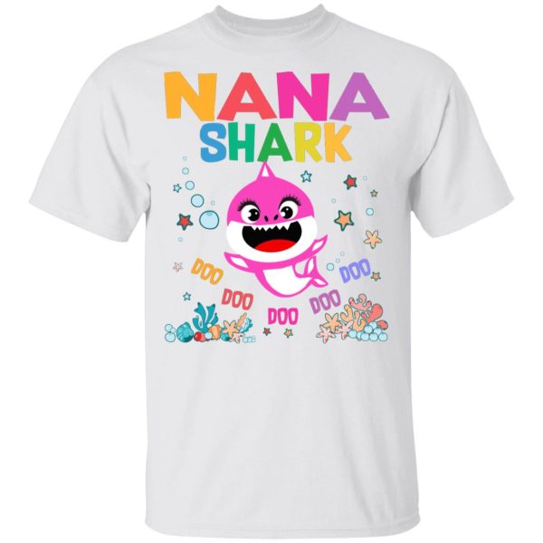 Nana Of The Baby Shark Birthday Nana Shark Youth T-Shirt –