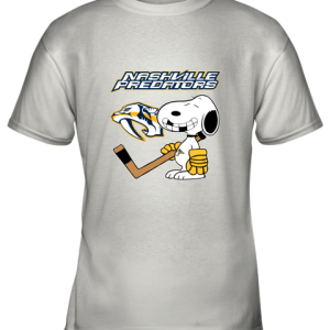 Nashville Predators Ice Hockey Broken Teeth Snoopy NHL Youth T-Shirt –
