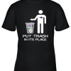 New England Patriots Put Trash In Its Place Funny NFL Youth T-Shirt –
