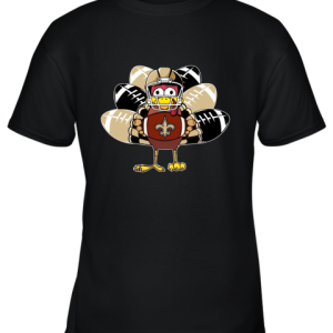 New Orleans Saints Turkey Football Thanksgiving Youth T-Shirt –