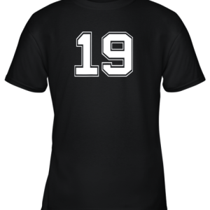 Number 19 Shirt Baseball Football Soccer Birthday Gift Youth T-Shirt –