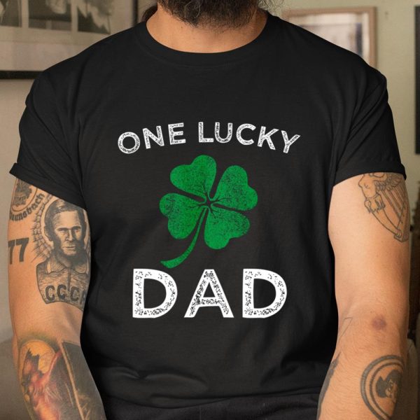 One Lucky Dad St Patricks day retro father gift T Shirt  Itees Global