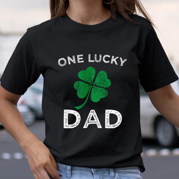 One Lucky Dad St Patricks day retro father gift T Shirt  Itees Global