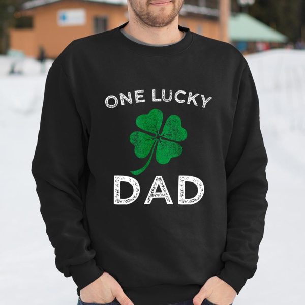 One Lucky Dad St Patricks day retro father gift T Shirt  Itees Global